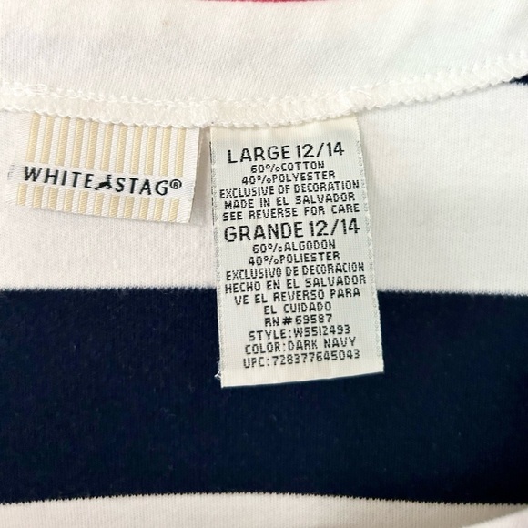 Top White Stag woman size 12/14 red/white/blue boating shirt - Picture 3 of 3